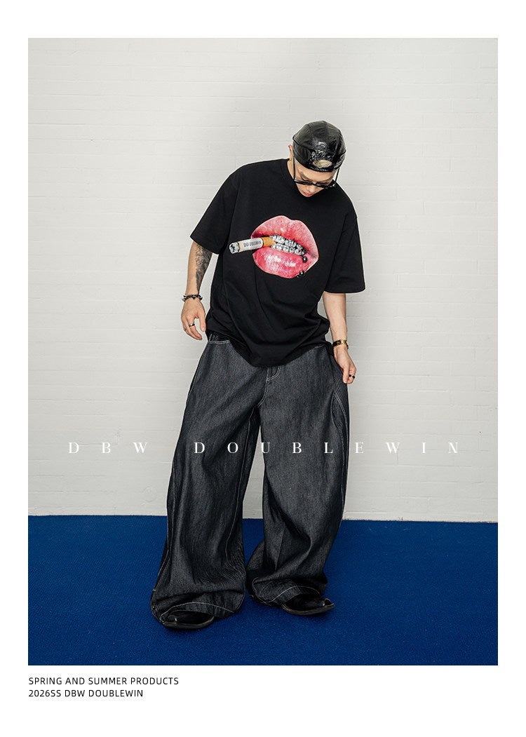 Denim Pants with Adjustable Hidden Buttons