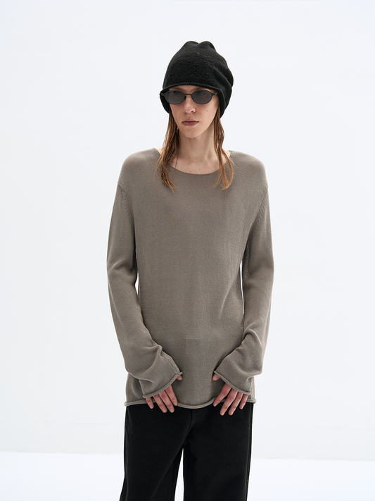 Wide collar wool shirt