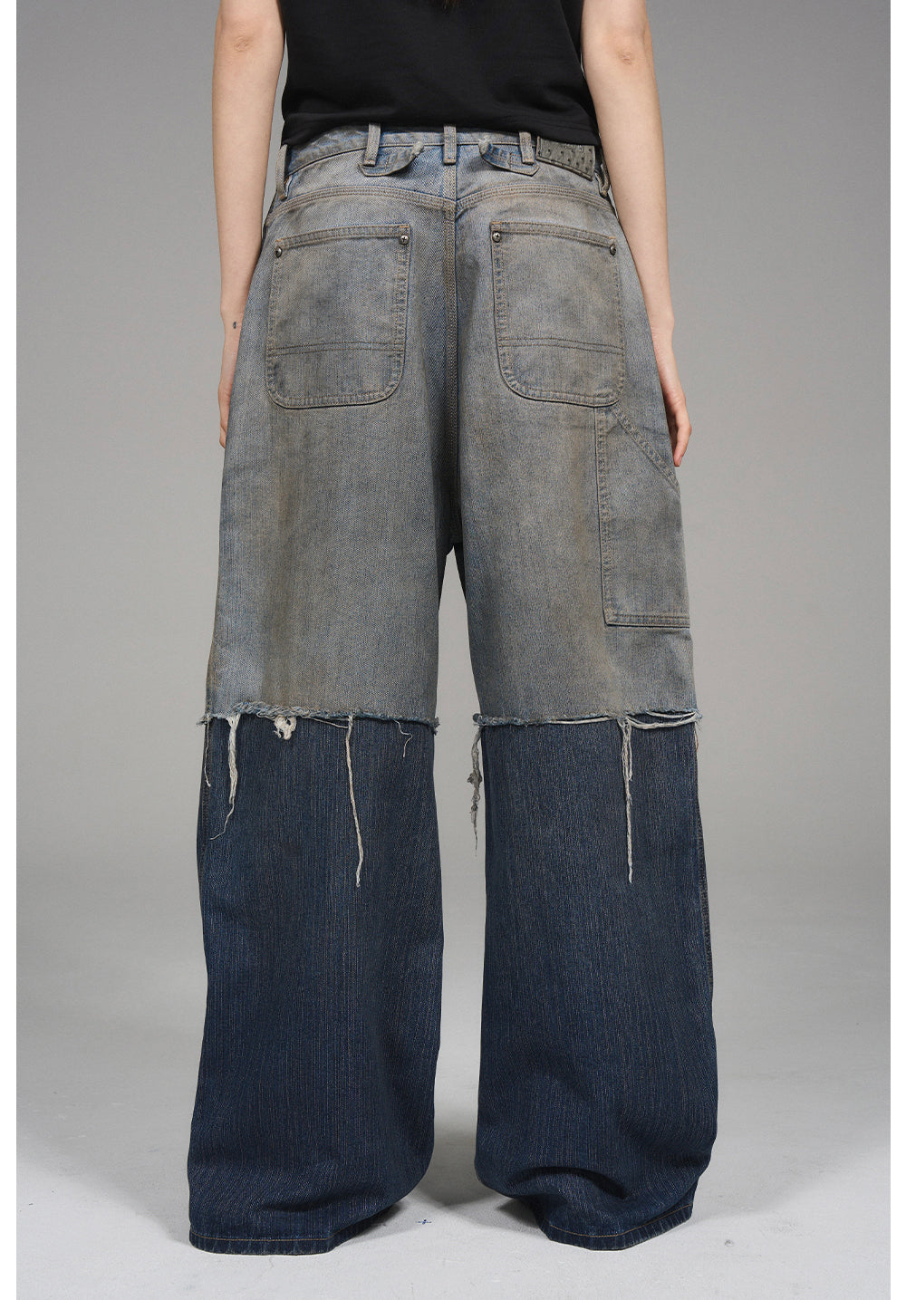 Washed Old Denim Pants