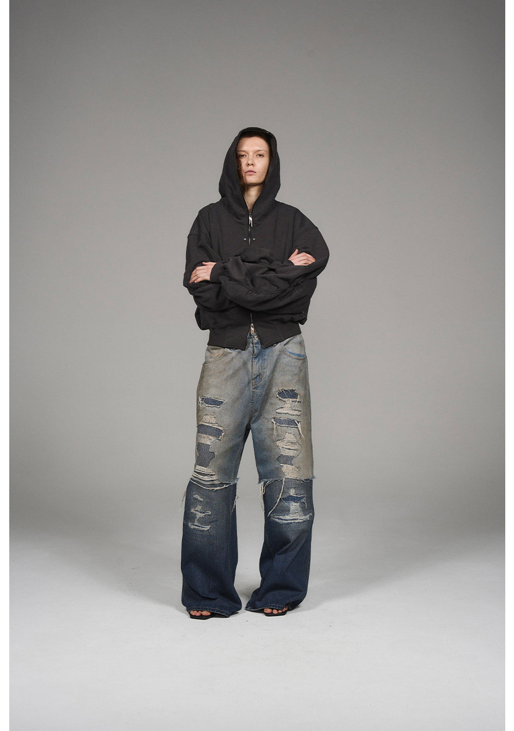 Washed Old Denim Pants