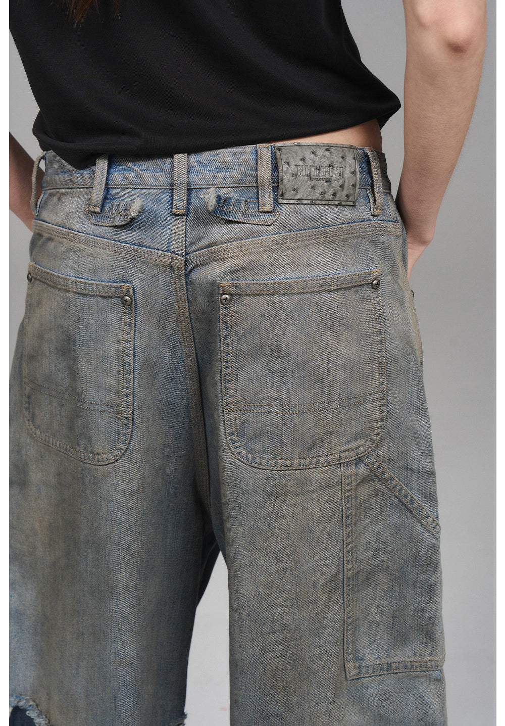 Washed Old Denim Pants