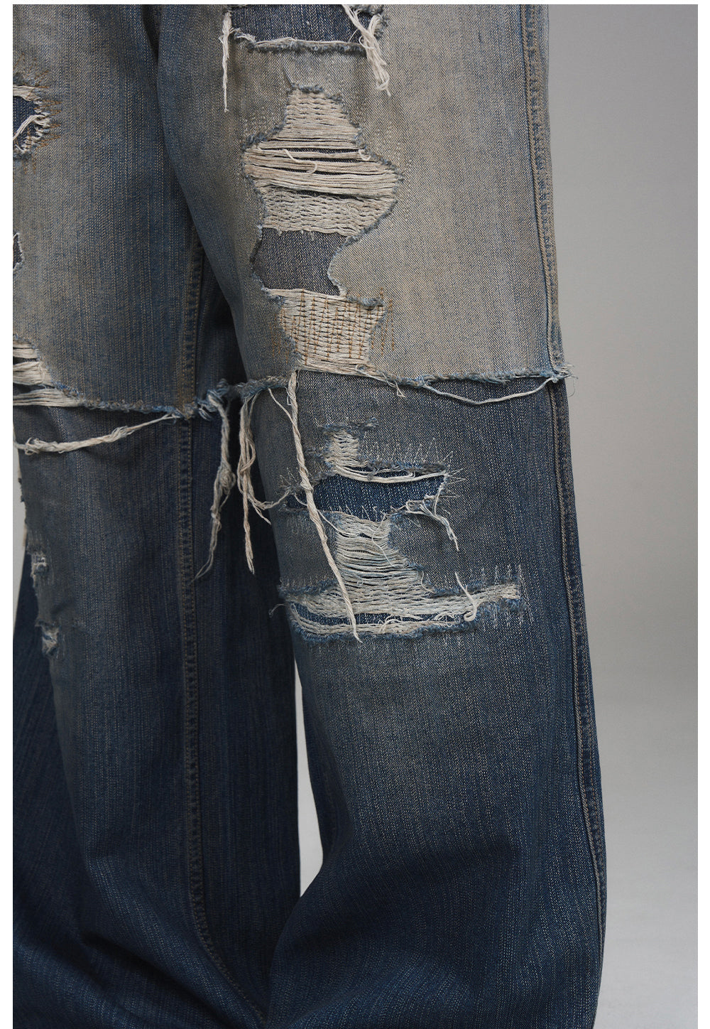 Washed Old Denim Pants