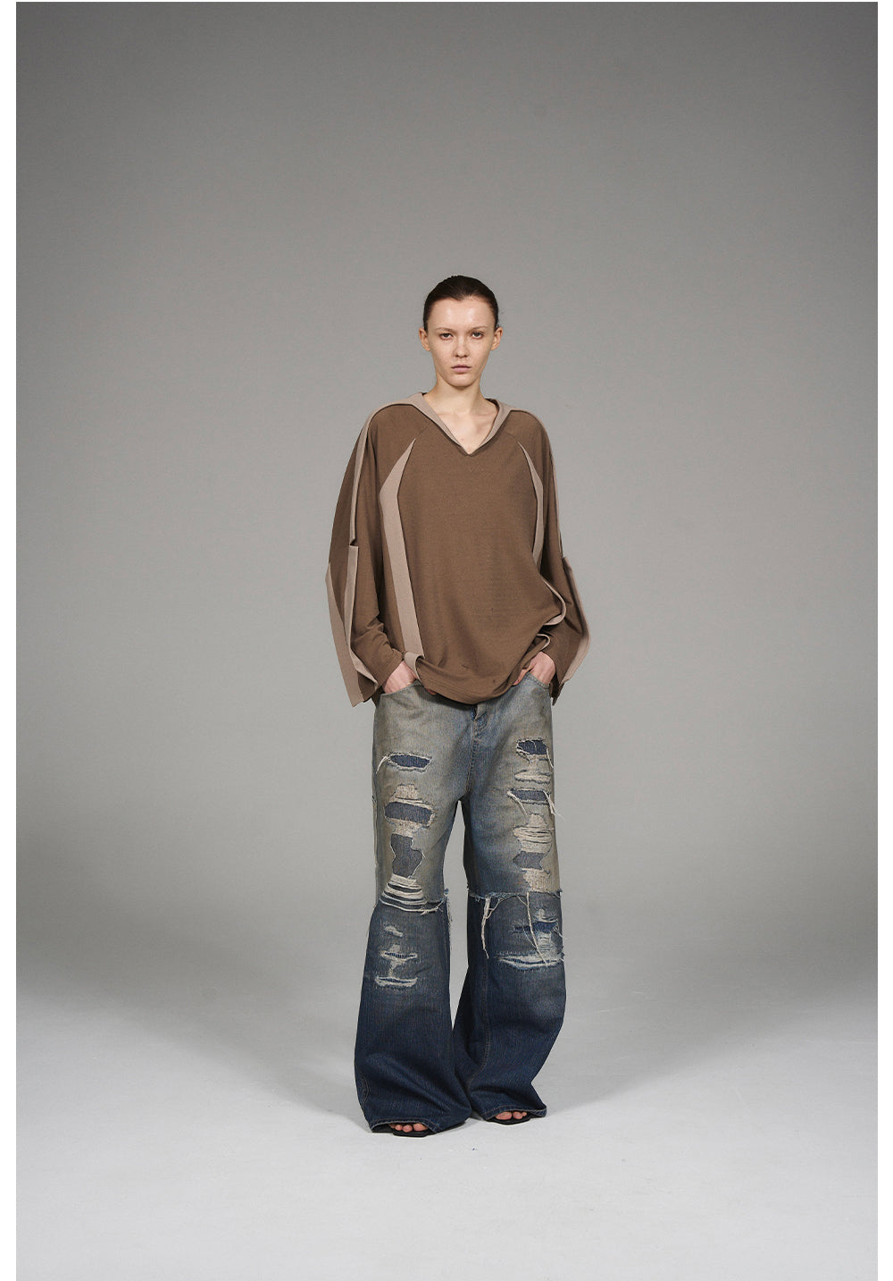 Washed Old Denim Pants