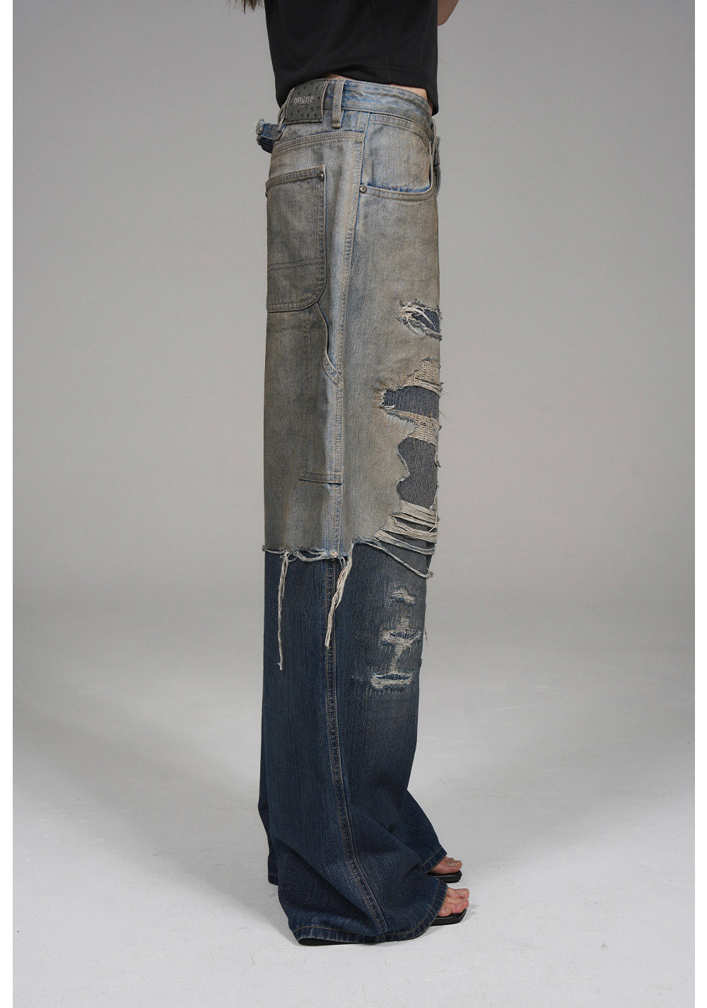 Washed Old Denim Pants