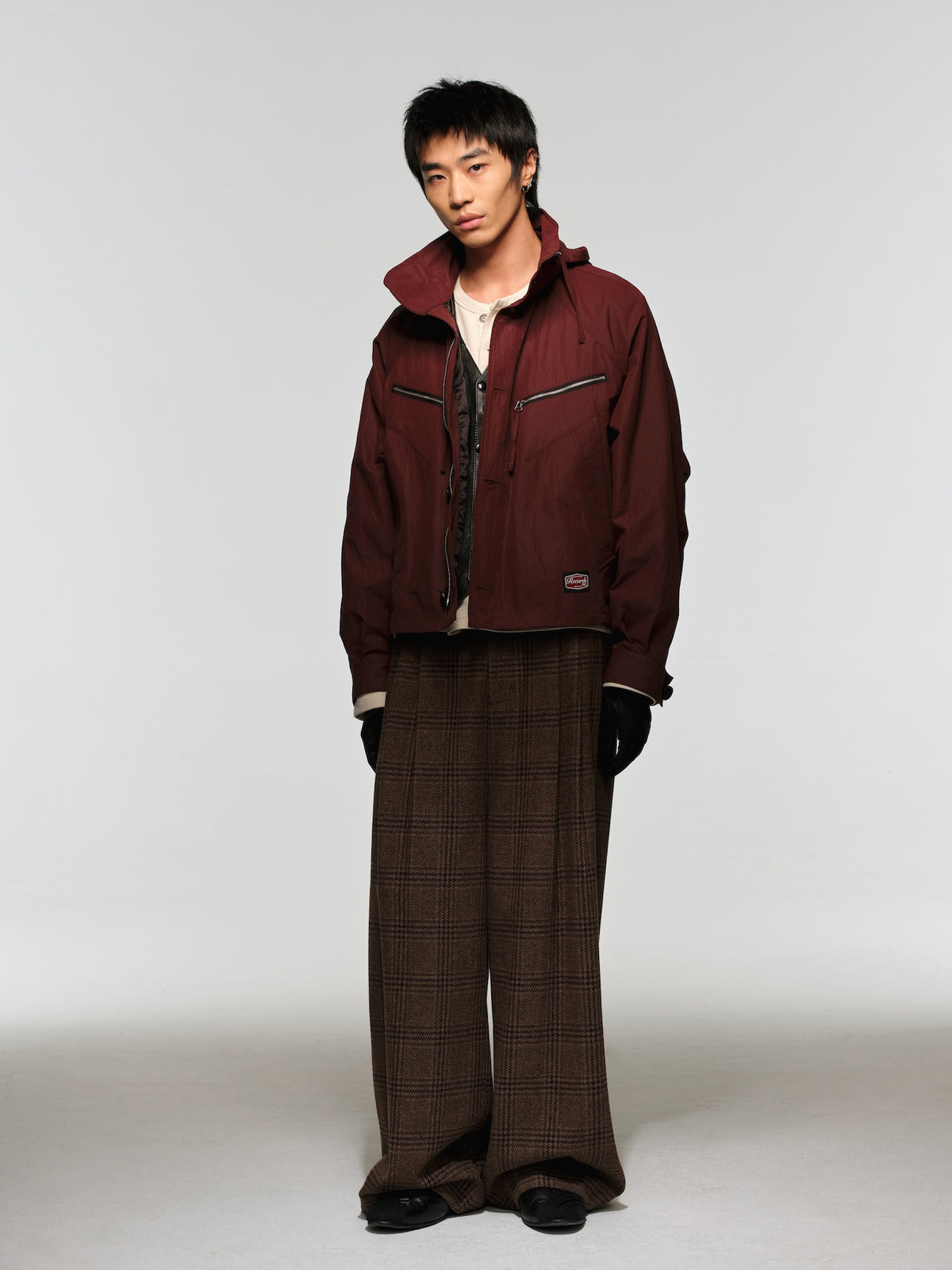 Coated, Wax-Finished Hooded Jacket