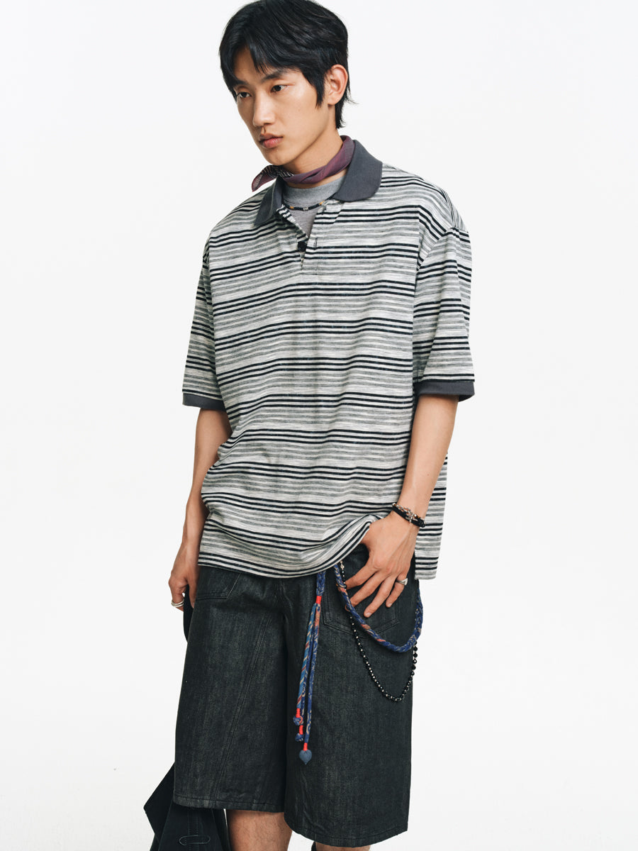 Drop Shoulder Polo Shirt