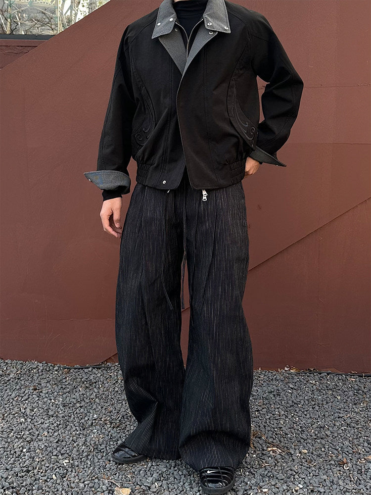 Striped Wide-Leg Pants