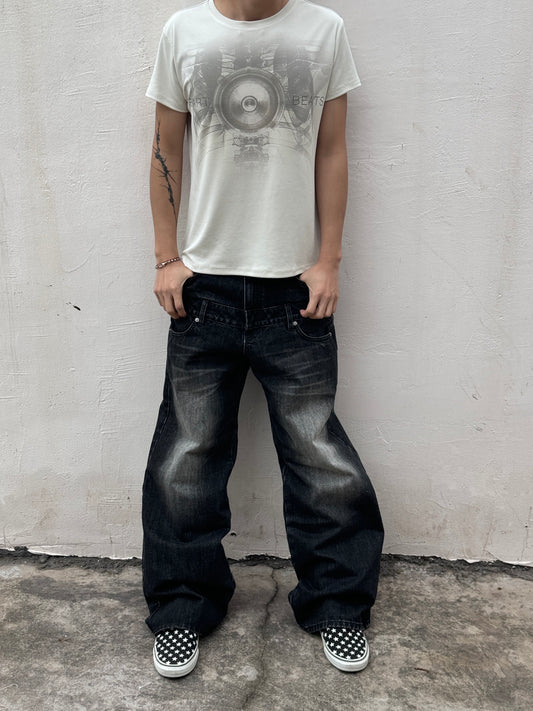 디지털 프린트 스트리트 티셔츠