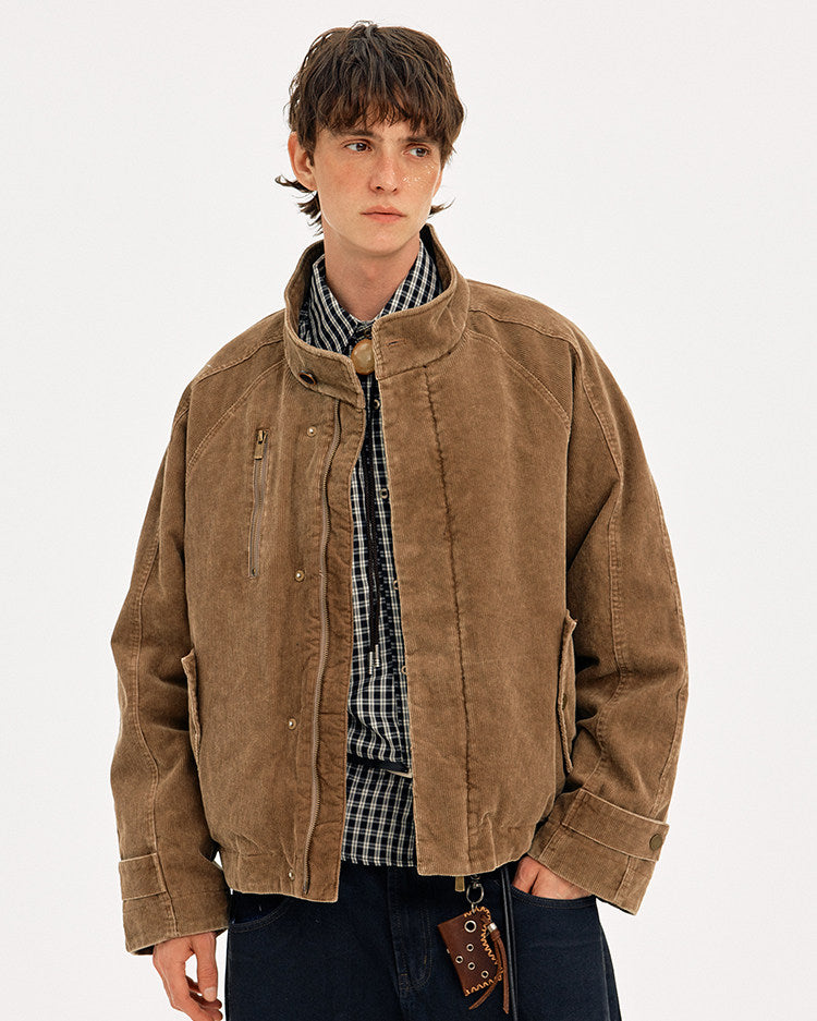 Stand Collar Corduroy Jacket