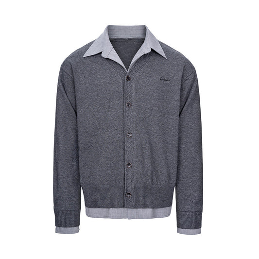 Faux Two-Piece Cardigan