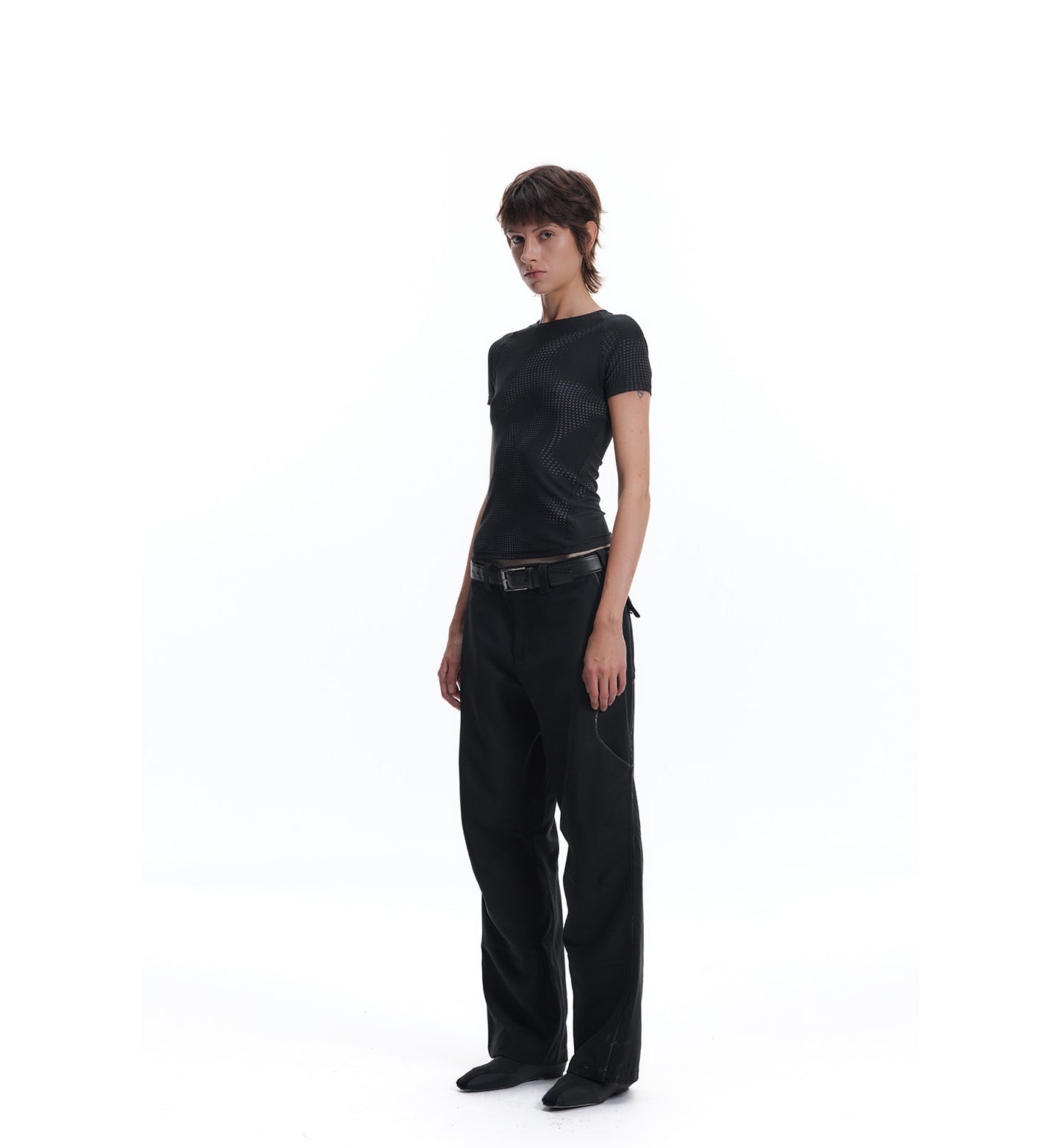 Patchwork Leather Work Pants
