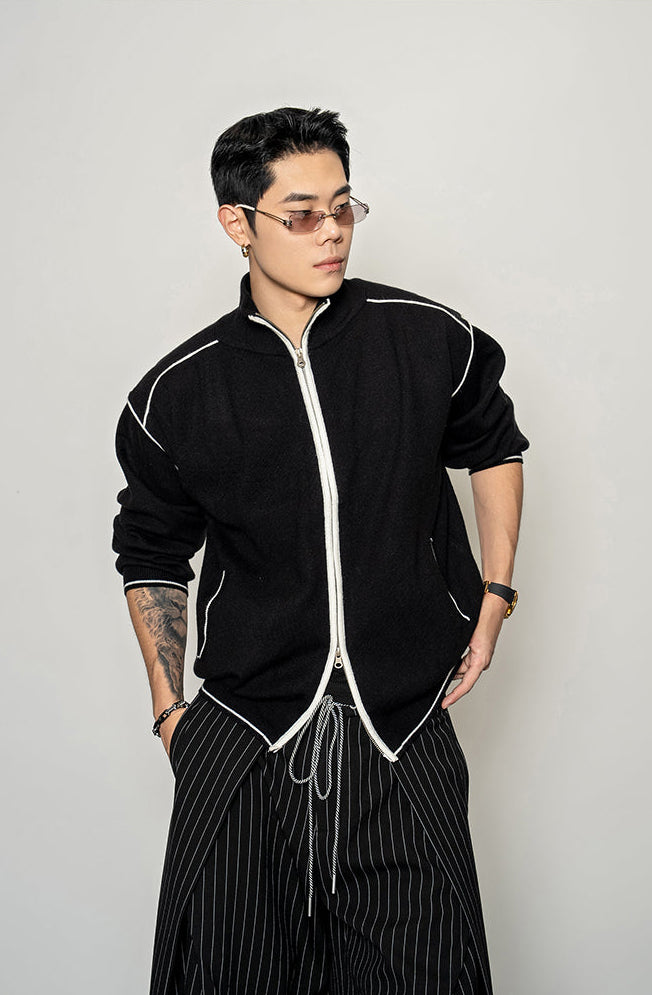 Split-Edge Knit Cardigan