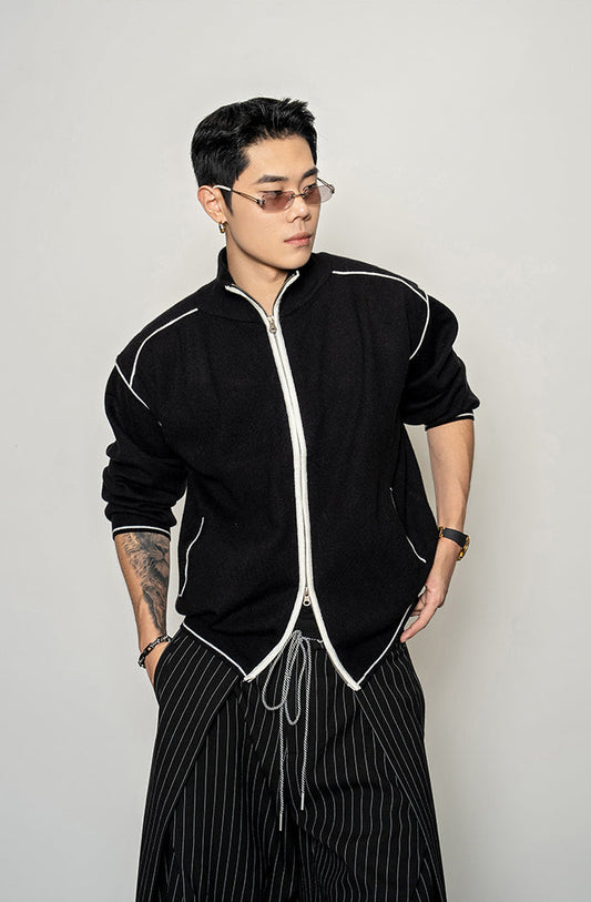 Split-Edge Knit Cardigan