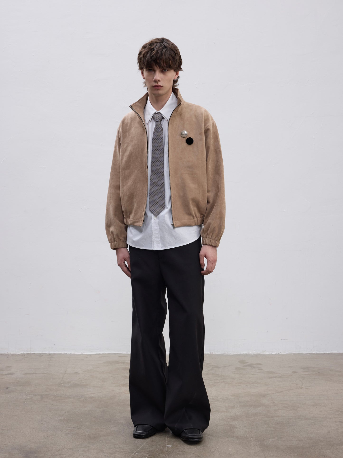 Semi-High Neck Short Jacket