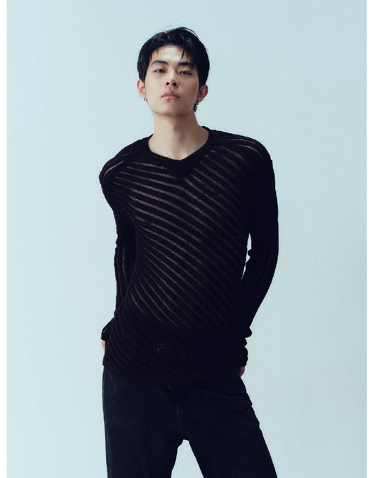 Sheer Tight-Fit Sweater