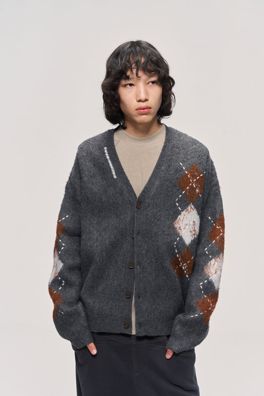 Hand-Stitched V-Neck Cardigan