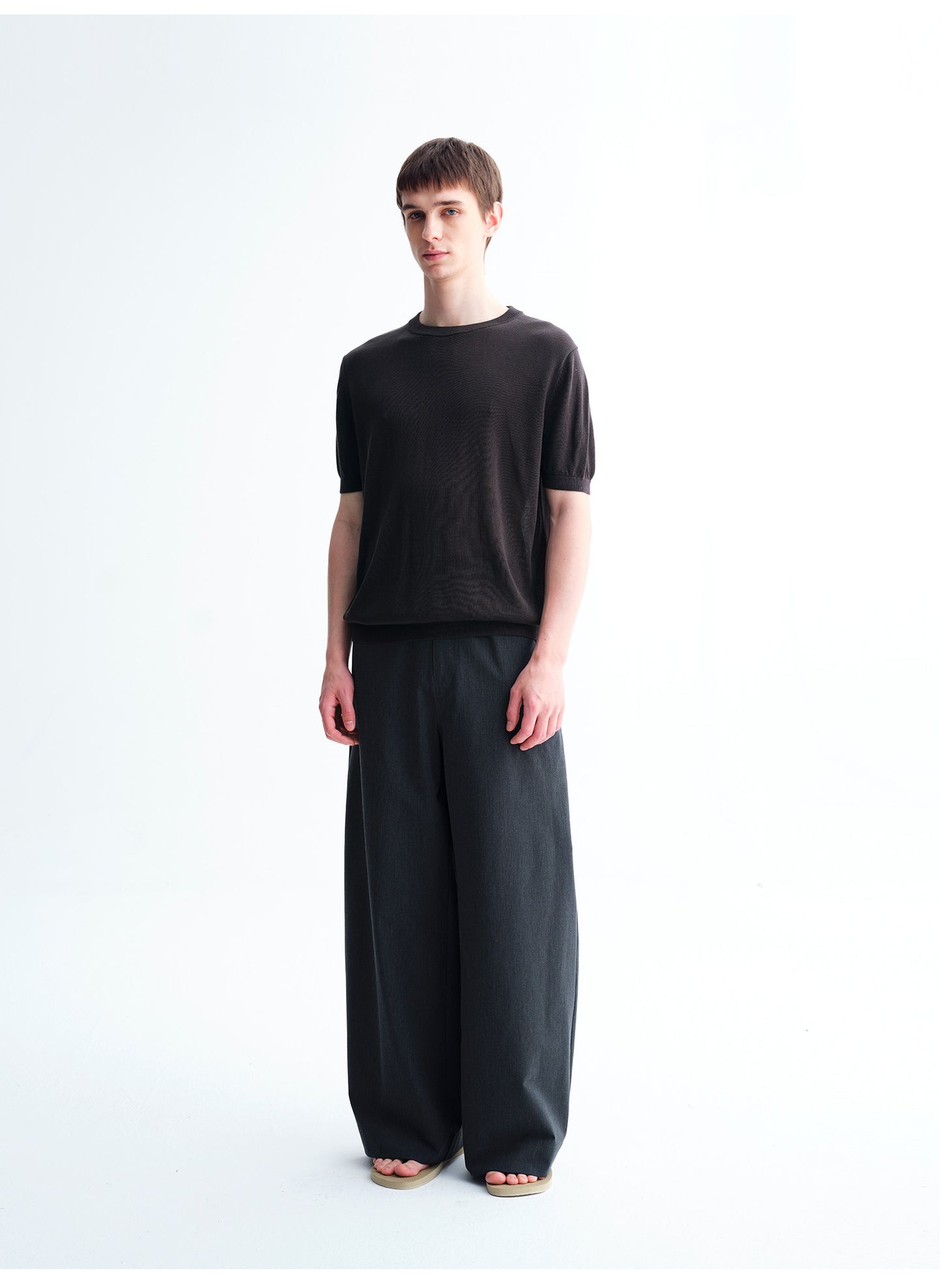 Double-Button Wide-Leg Pants