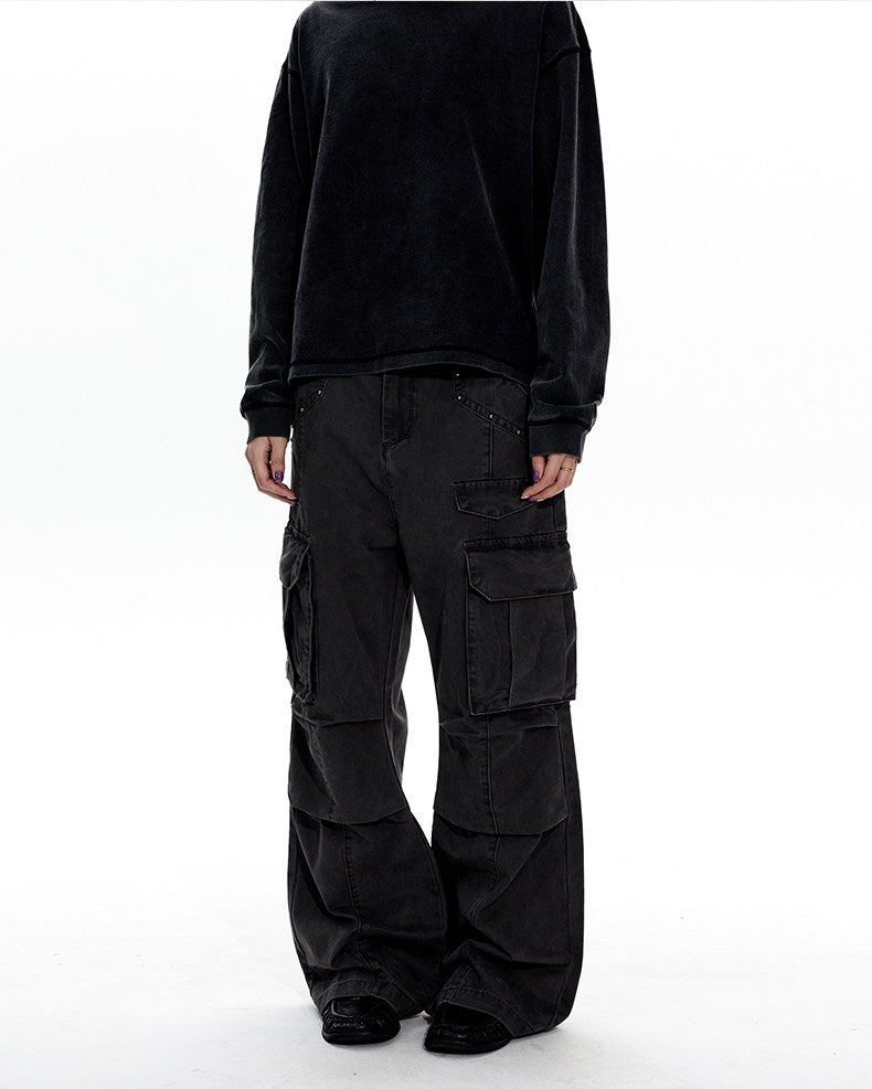 Multi-Pocket Pleated Cargo Pants