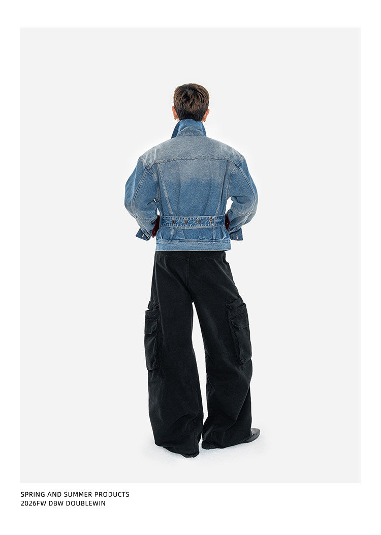 Oil-Waxed Leather Denim Jacket