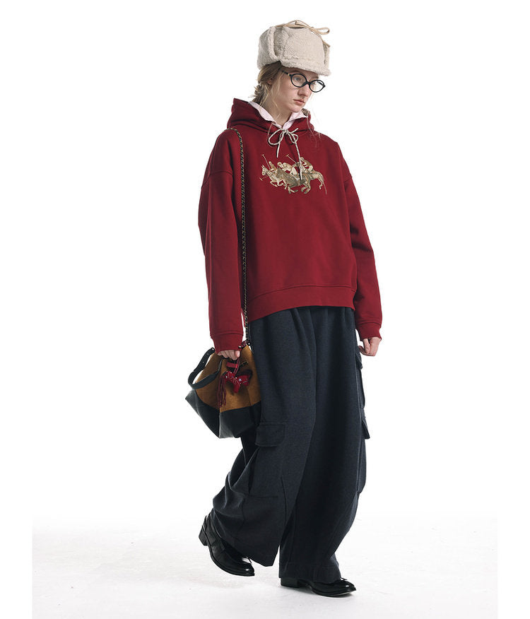 Embroidered Short Sweatshirt