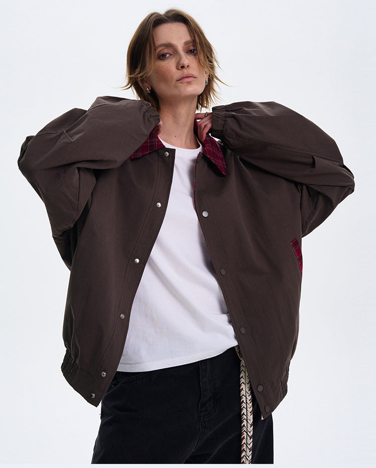 Checkered lapel jacket