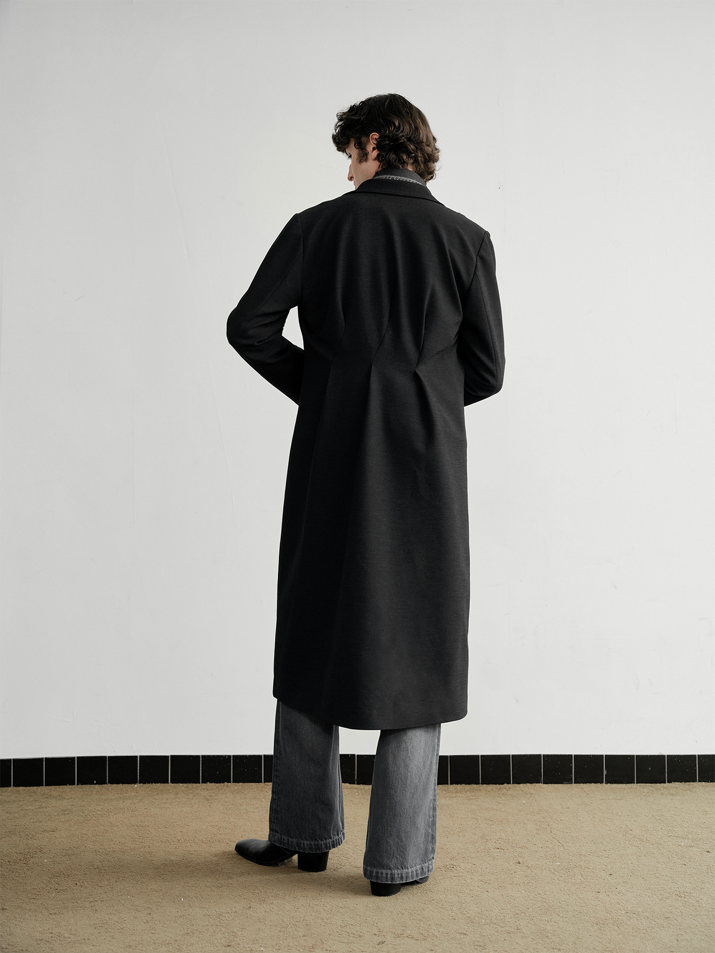 Back-Pleated Chesterfield Coat