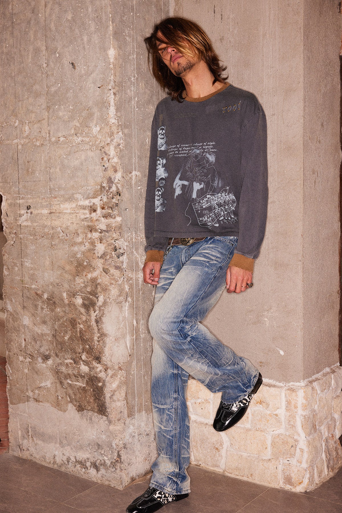 Distressed Print T-Shirt