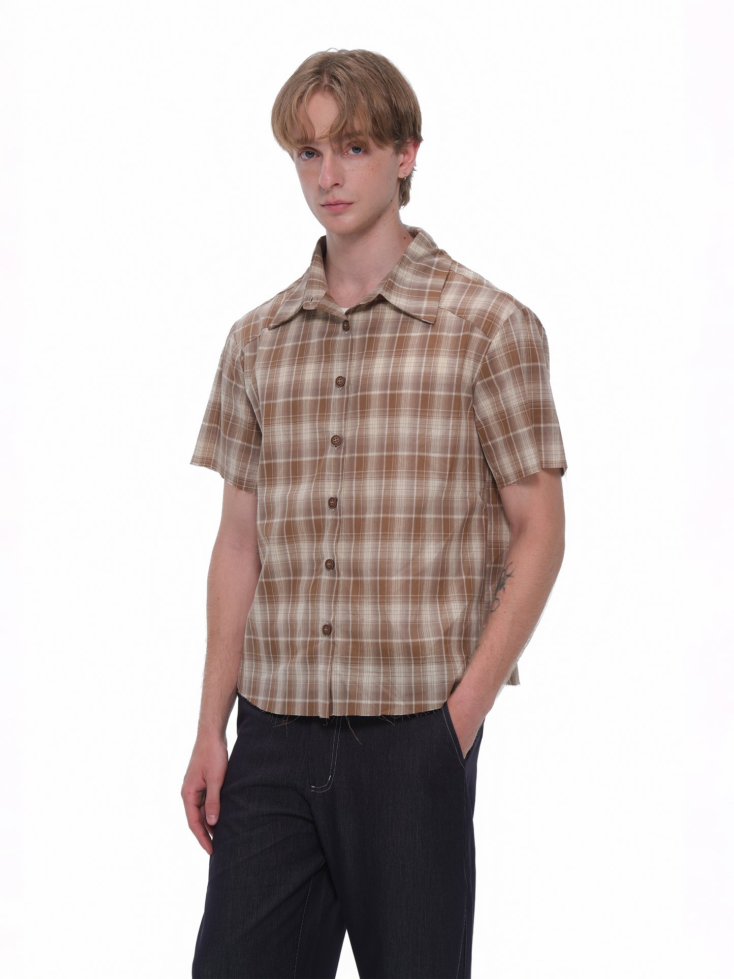 Check pattern casual shirt