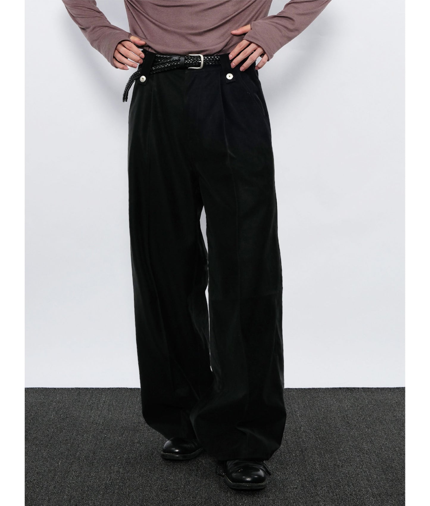 Leather Workwear Casual Pants