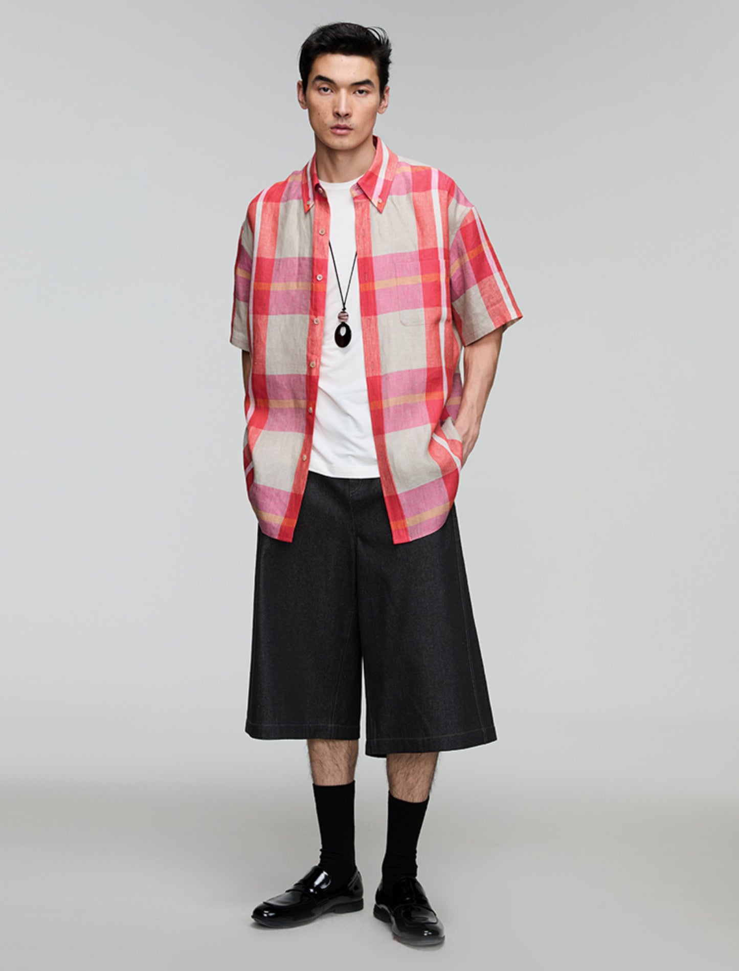 A-line loose denim shorts