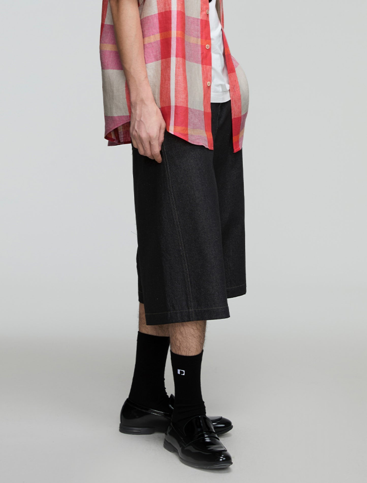 A-line loose denim shorts