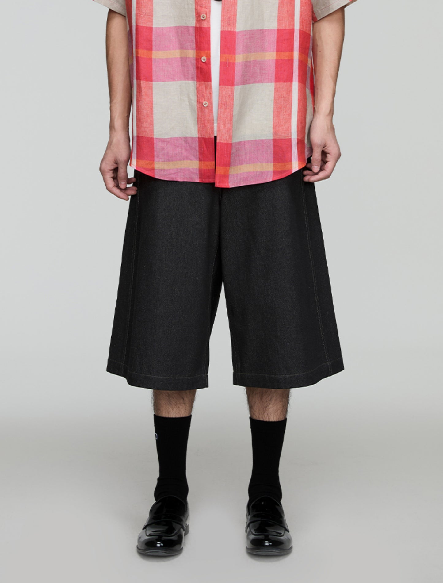 A-line loose denim shorts