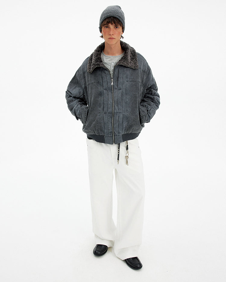 Distressed Pleated Jacket