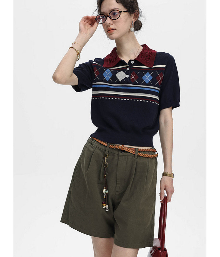 Lightweight knit polo shirt