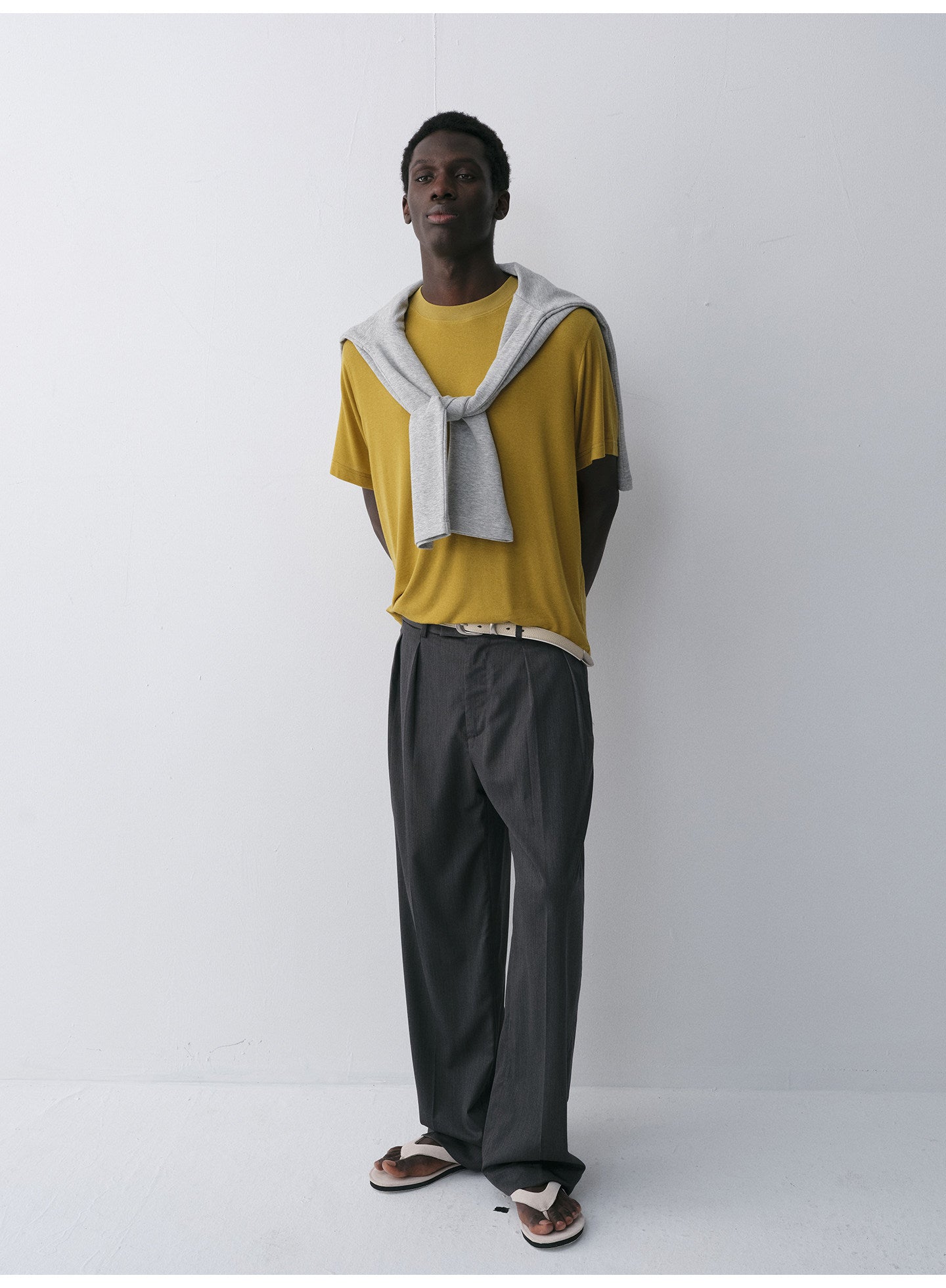 Tencel & Wool Blend Crew Neck T-Shirt