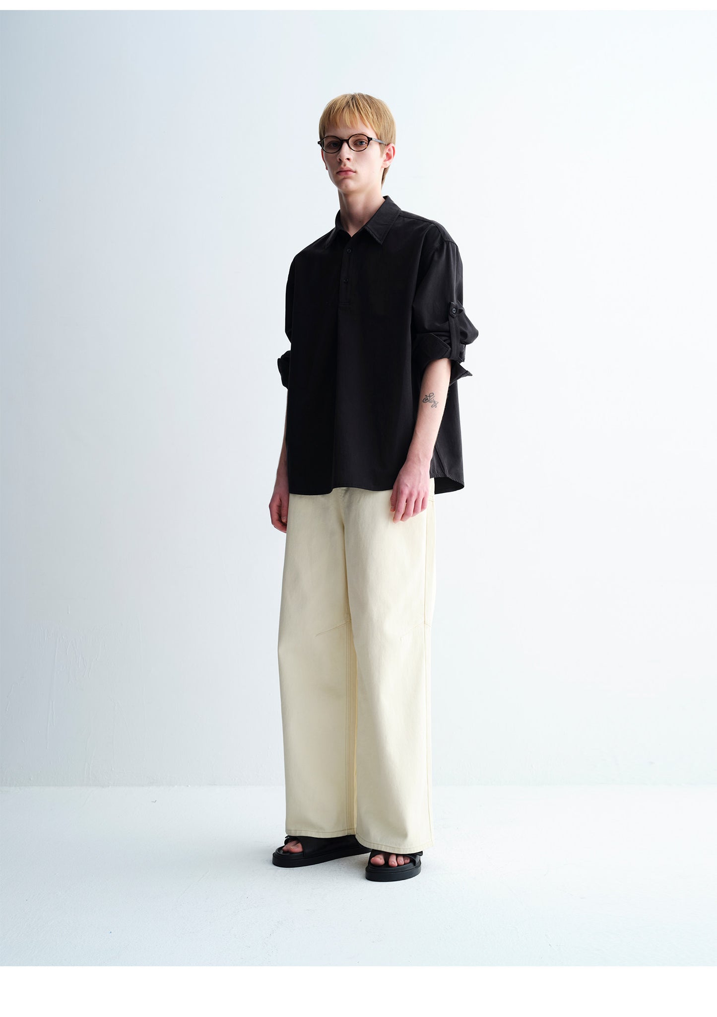 Henry Color Loose-Sleeve Lightweight Shirt