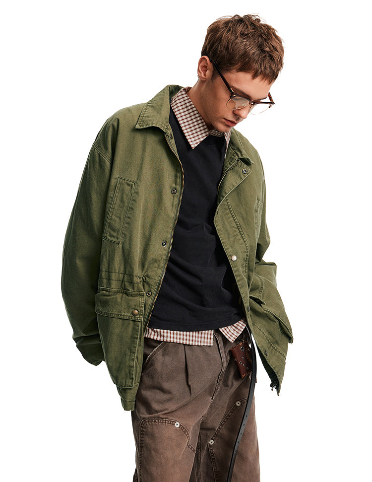 Relaxed Fit Casual Multi-Pocket Jacket