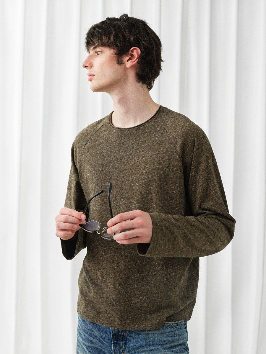 Raglan-Sleeve Roll-Neck T-Shirt