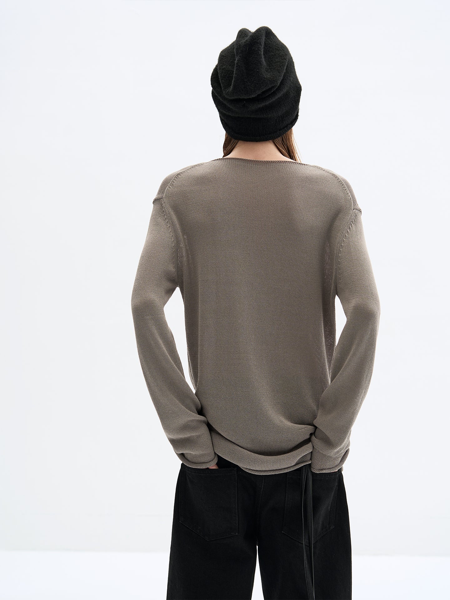 Wide collar wool shirt