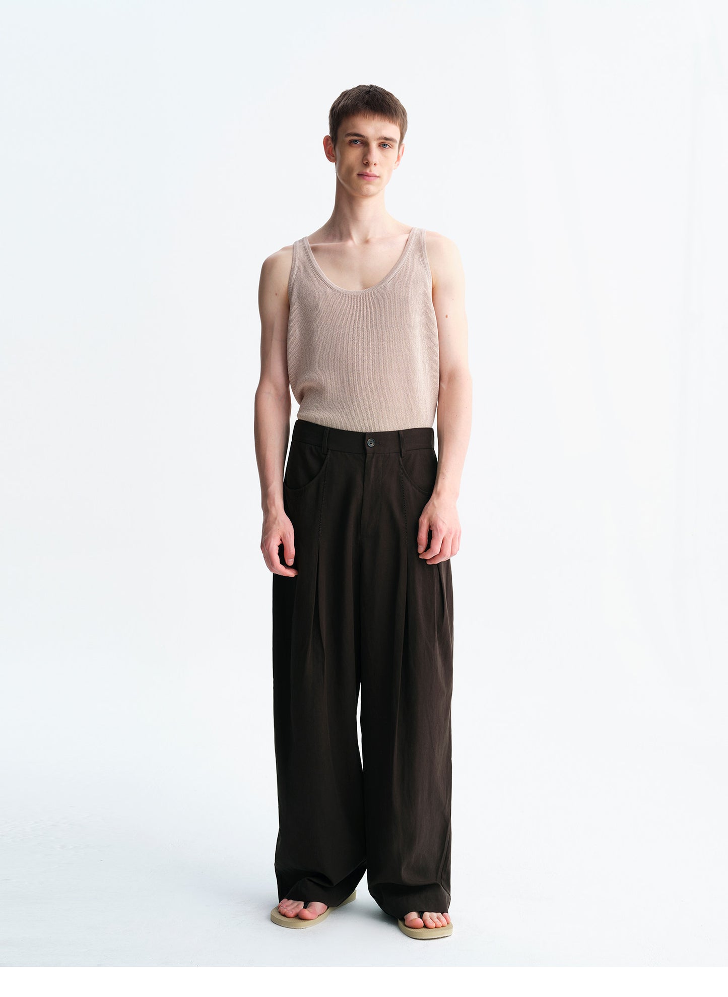 Vintage Linen-Style Casual Pants