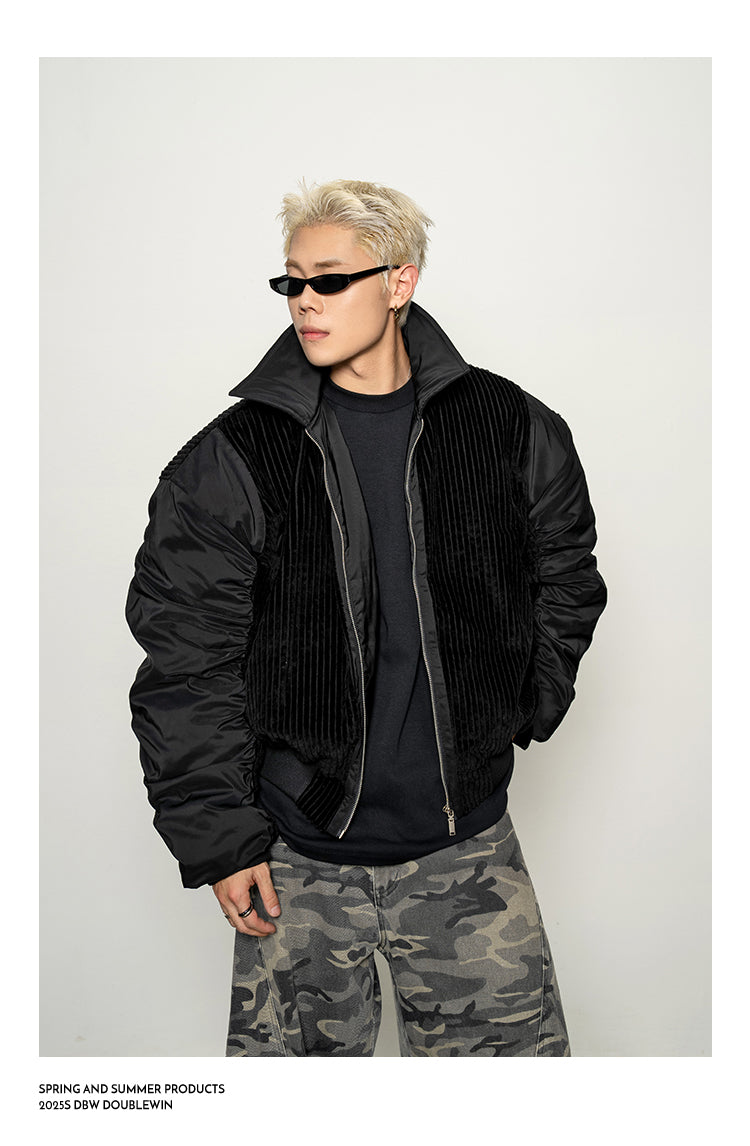 Corduroy &amp; Satin Flight Jacket