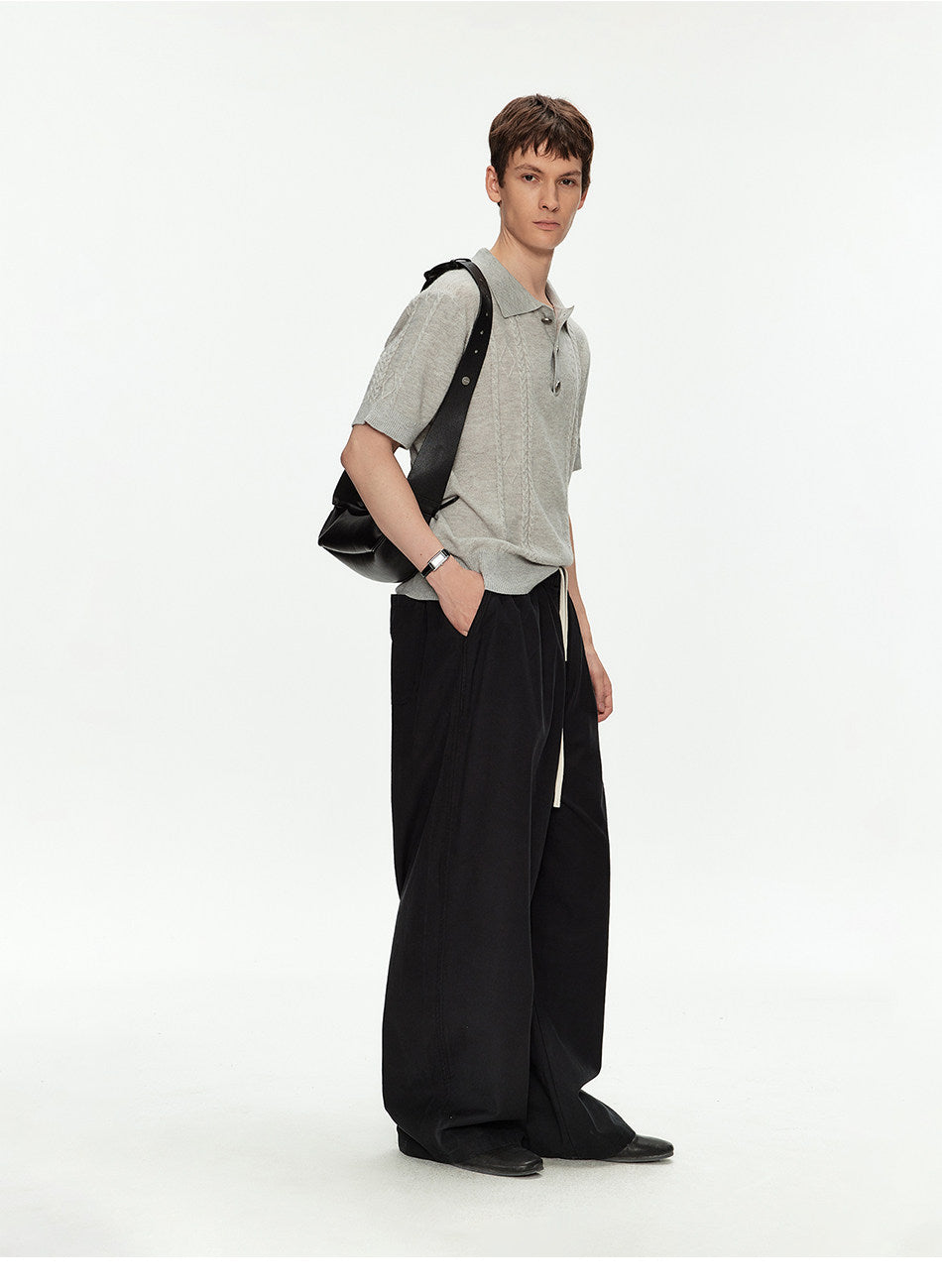 Wool-Blend Knit Polo Shirt