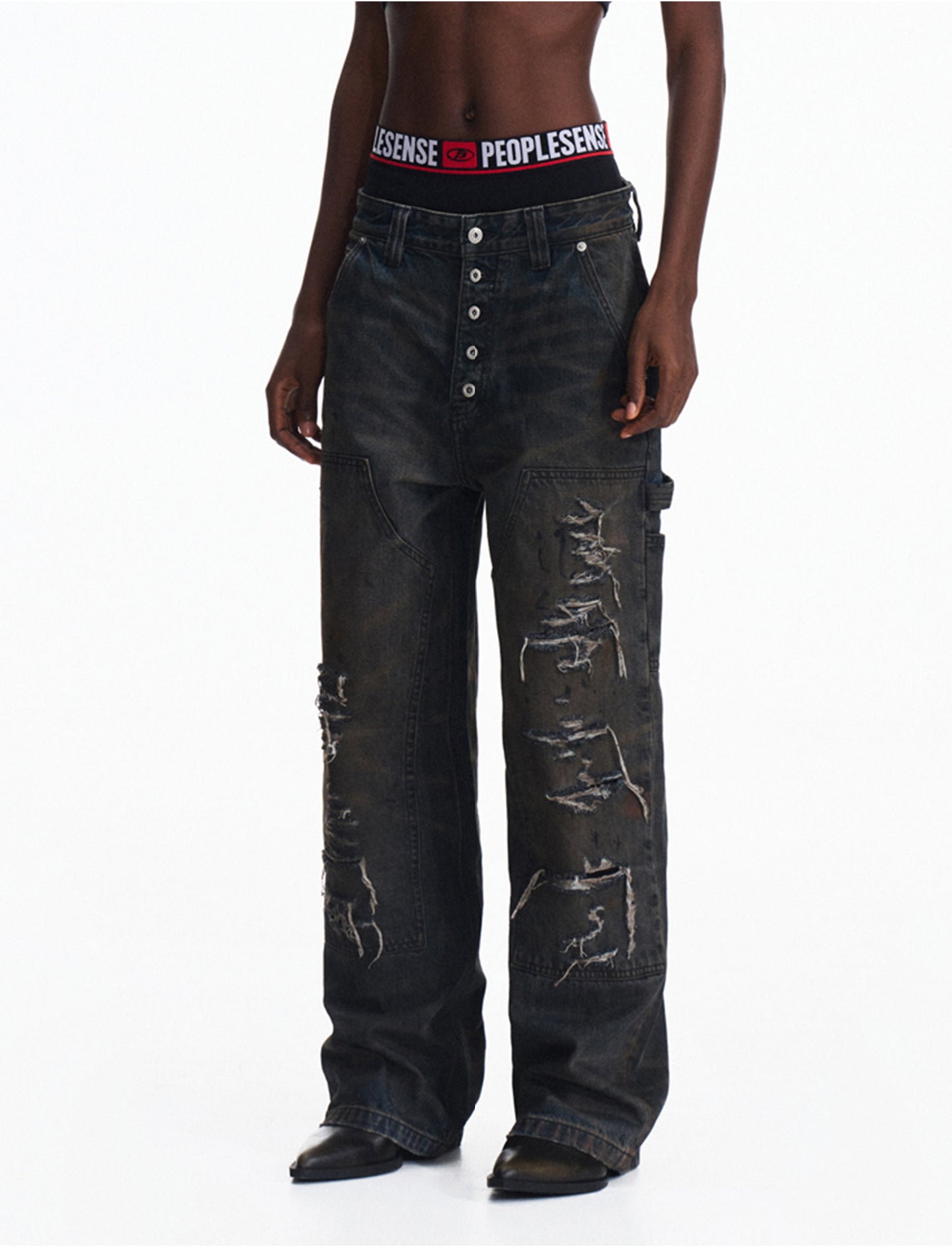 Distressed jeans