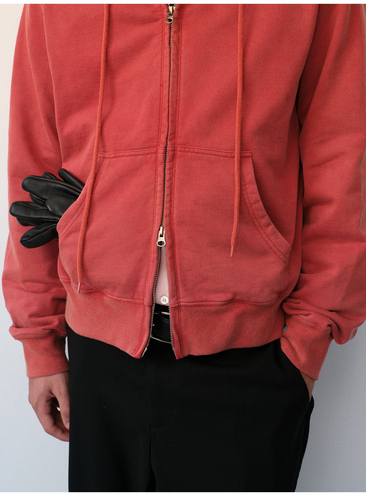 Distressed Hooded Sweatshirt