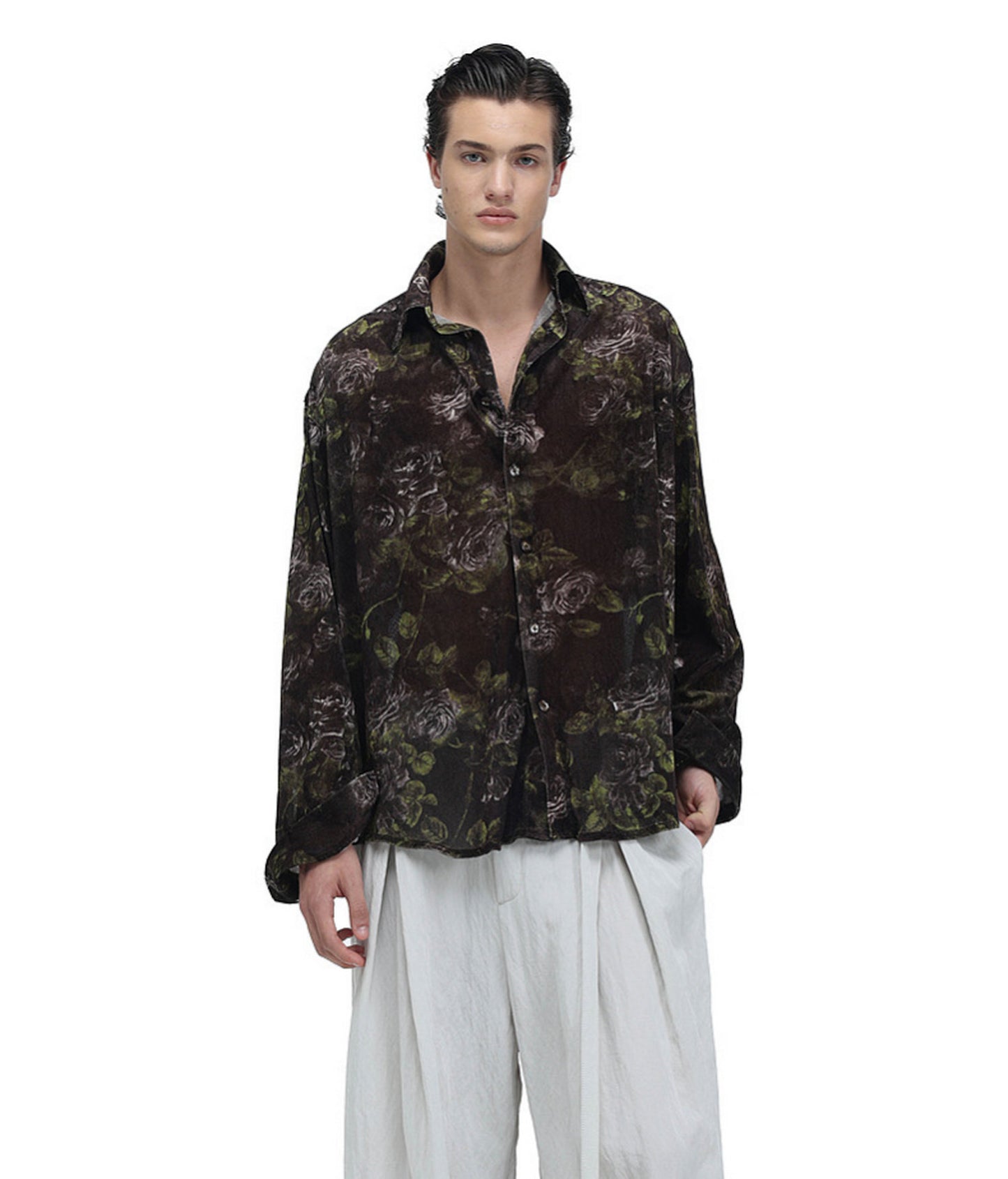 Retro-Style Floral Print Shirt