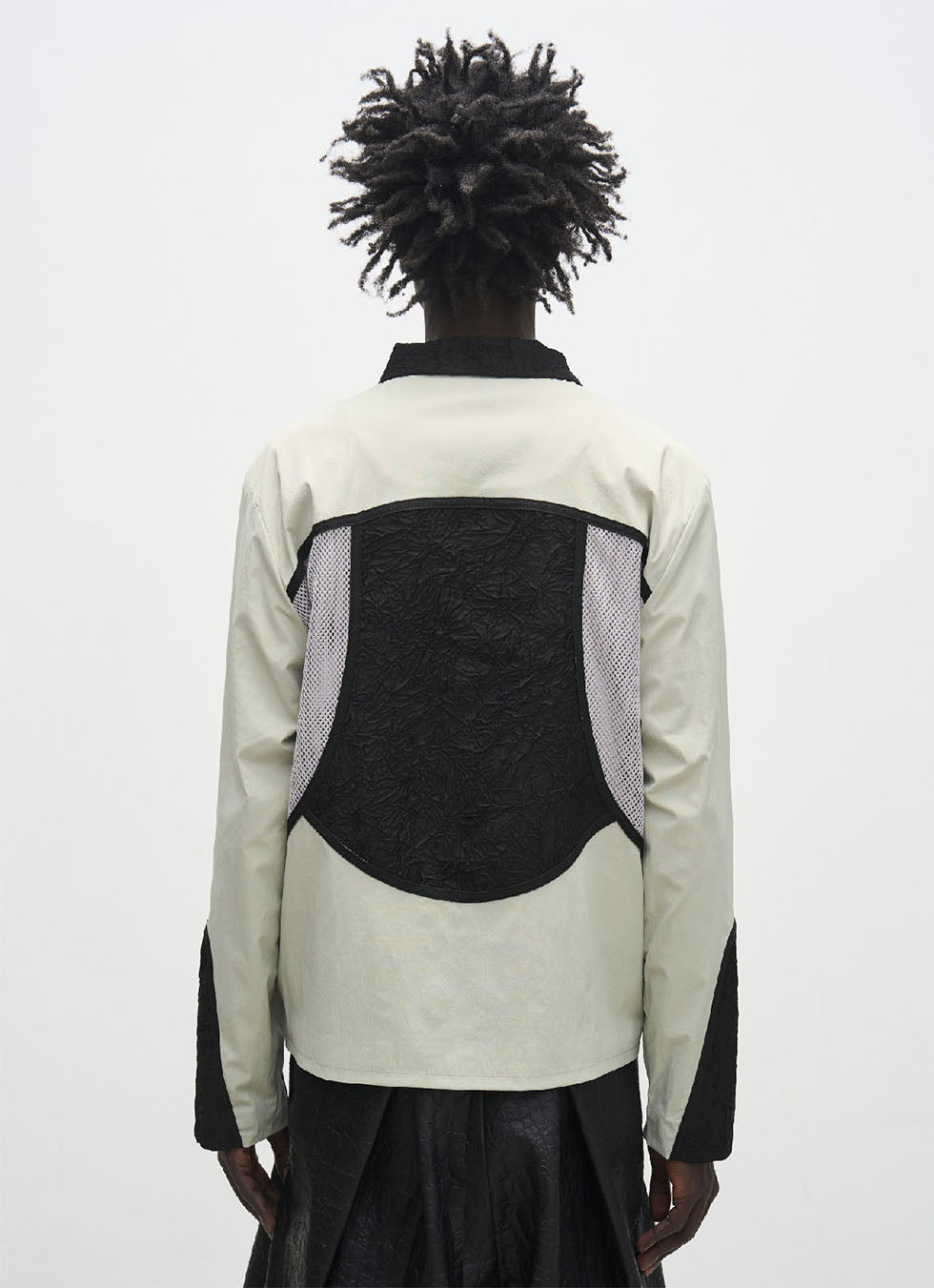 Nylon Mesh Symmetrical Patchwork Jacket