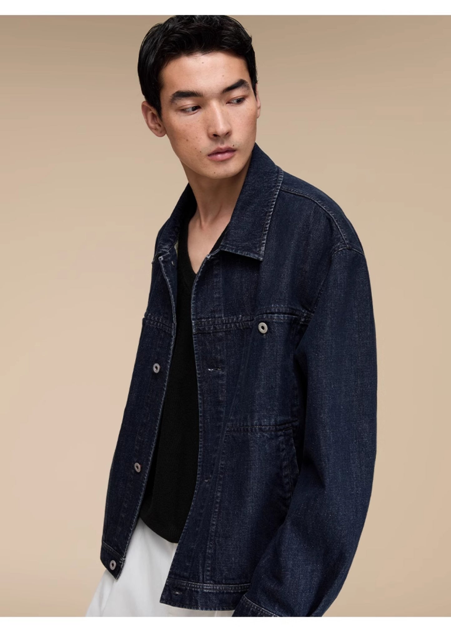 Washed 4-pocket denim jacket