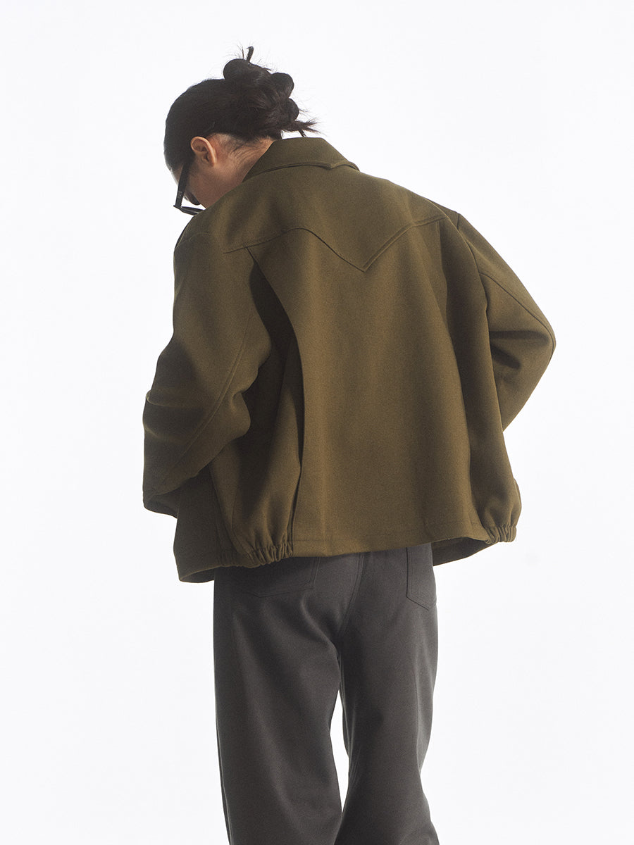 Wool loose-leaf pleated jacket