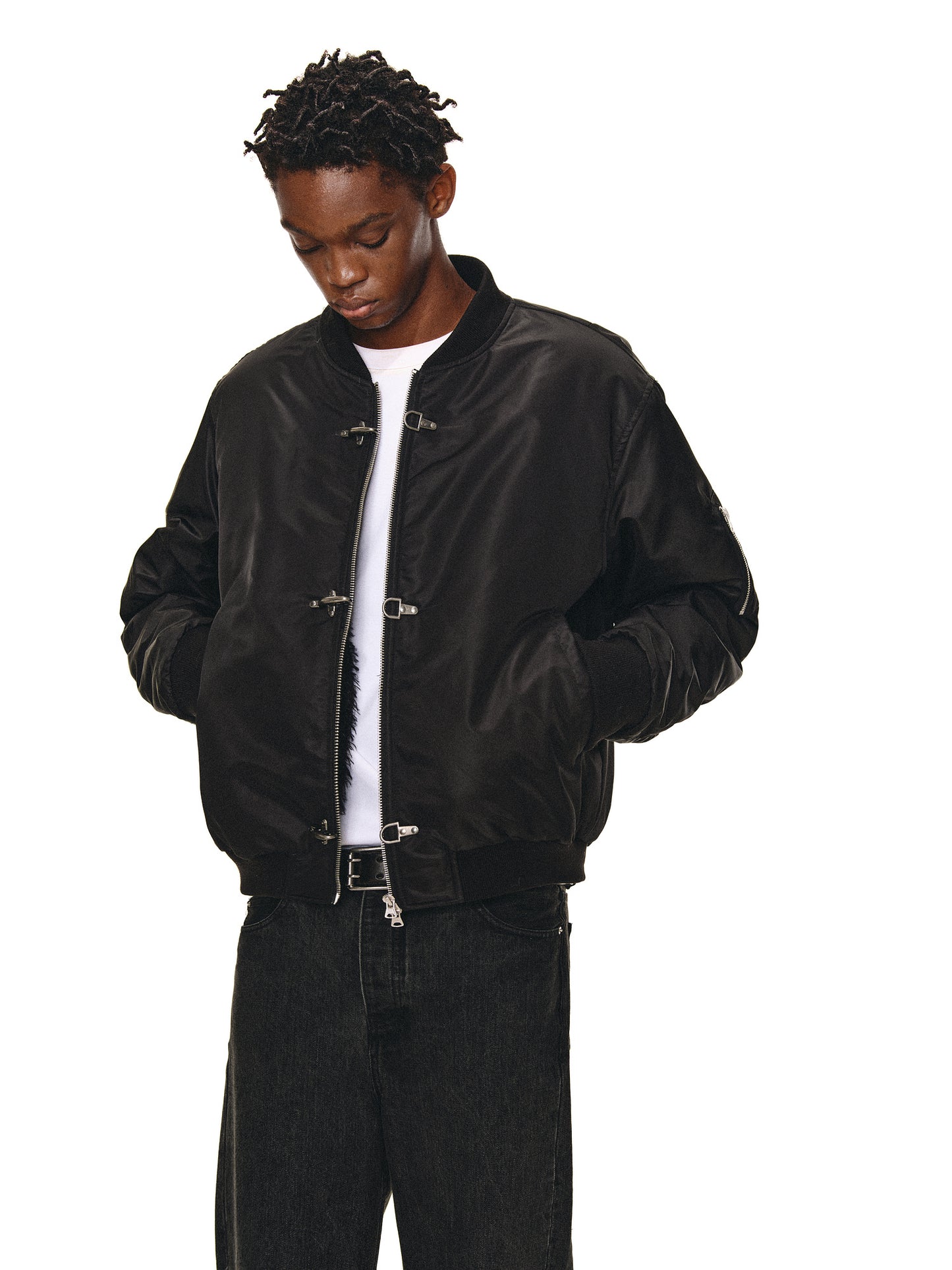 Fleece Collar Bomber Jacket