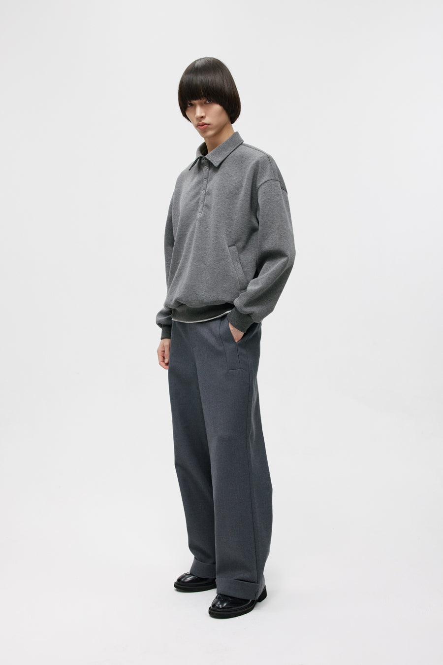 Lapel Air Layer Sweatshirt